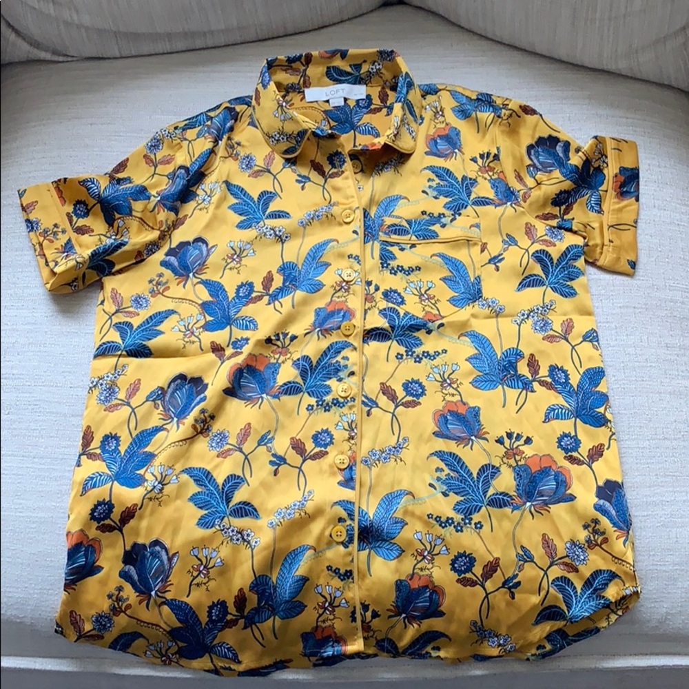 Loft Silky Paisley Pajama Top Petite